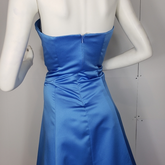 David's Bridal Strapless blue gown dress - Picture 10 of 14